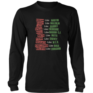 Fight Like Melanin Icons Long Sleeve T-Shirt