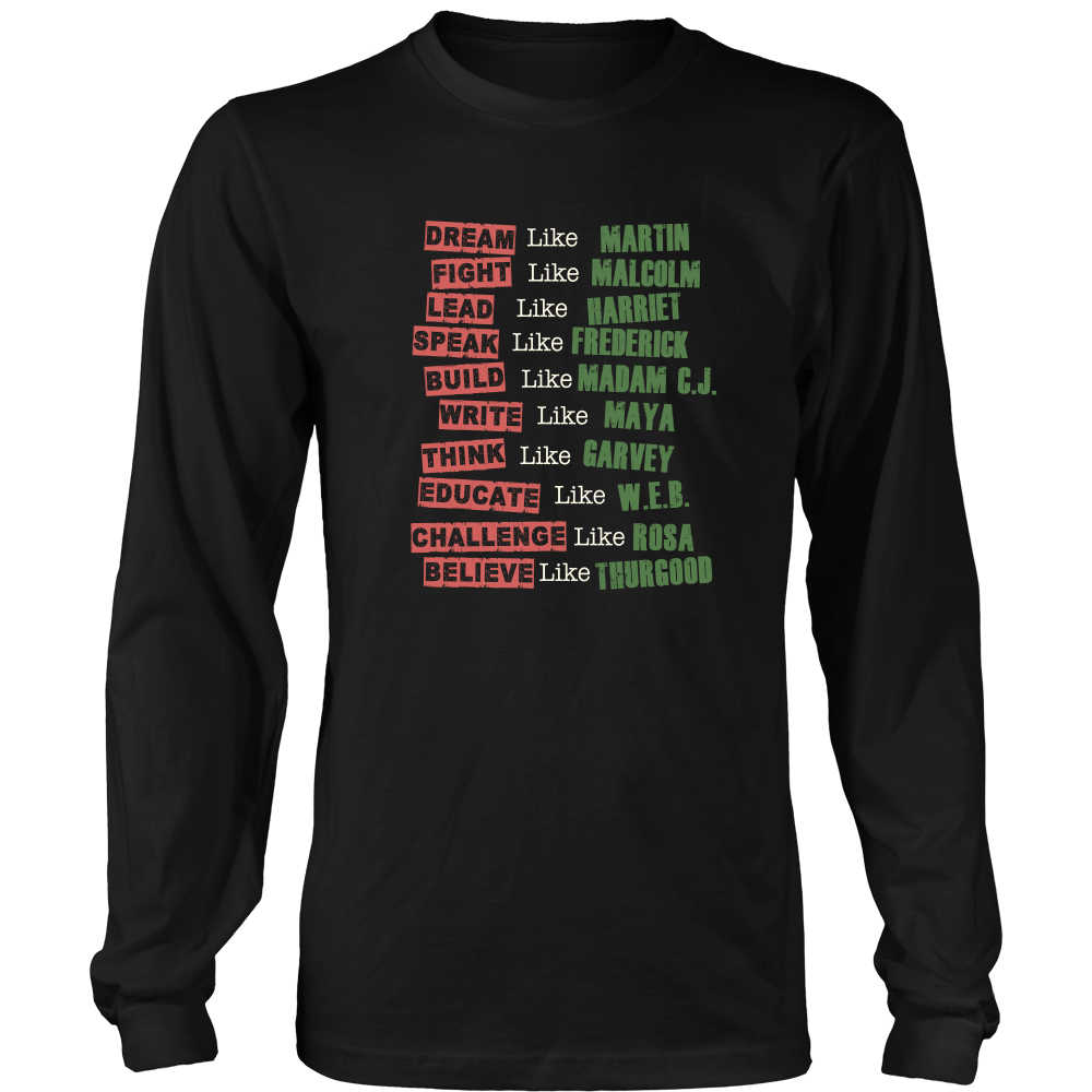 Fight Like Melanin Icons Long Sleeve T-Shirt